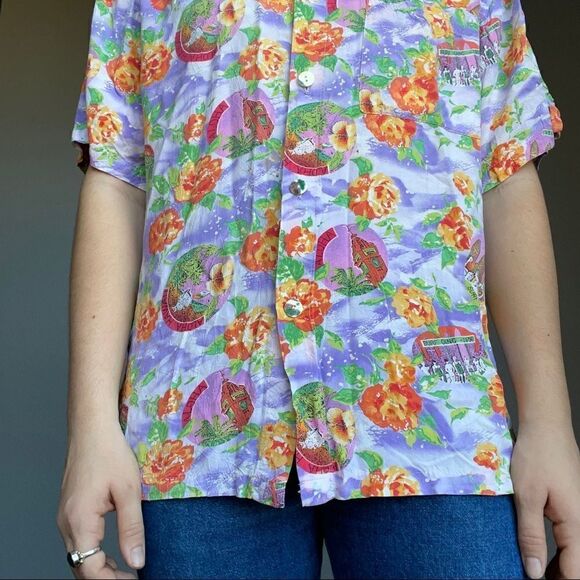 COPY - Vintage Women’s Jams World Hawaiian Floral Tropical Purple Button Up Blo… - Picture 7 of 12